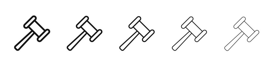 Gavel icon black and white vector sign