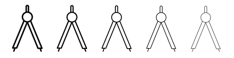 geometric compass icon black and white vector sign