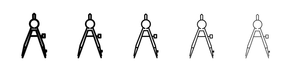 geometric compass icon black and white vector sign