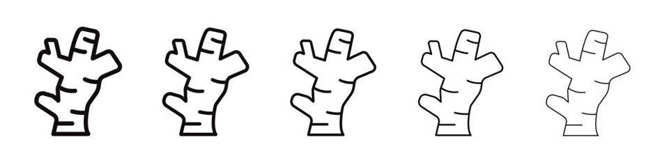 Ginger icon black and white vector sign