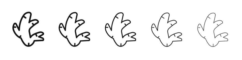 Obraz premium Ginger icon black and white vector sign