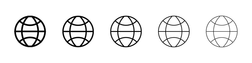 Globe icon black and white vector sign © Topline