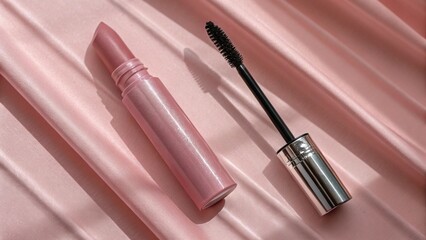 Obraz premium make up brush and lipstick