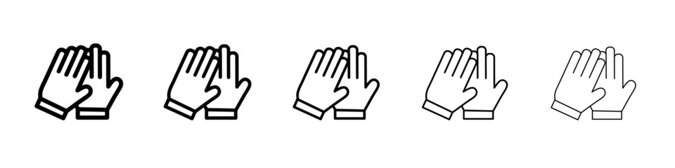 Glove icon black and white vector sign