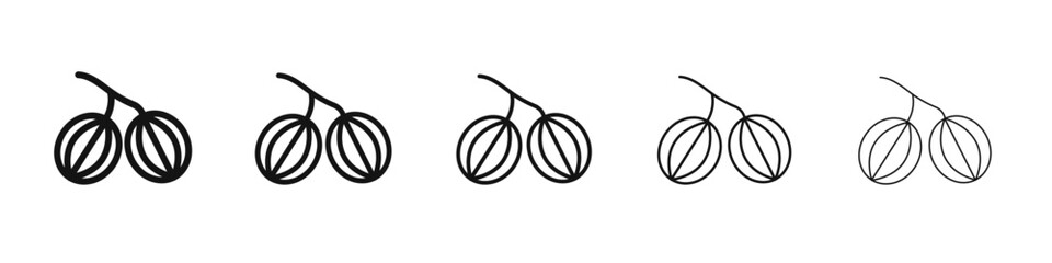 Gooseberry icon black and white vector sign