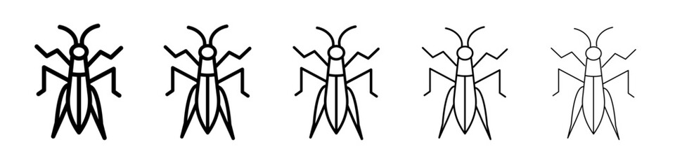 Grasshopper icon black and white vector sign