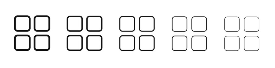 Grid icon black and white vector sign