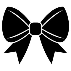 Simple black bow icon gift decoration graphic design element