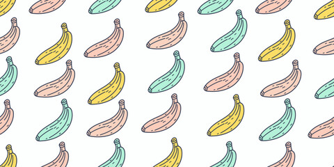 Seamless pattern of Banana. Vector illustration