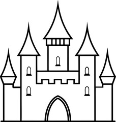 Silhouette Castle Line Drawing