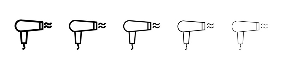 Hairdryer icon black and white vector sign