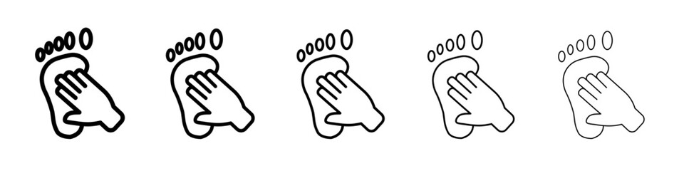 hand and foot icon black and white vector sign