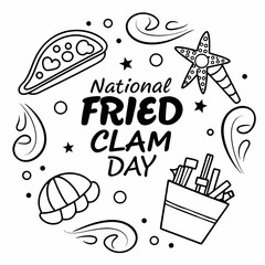 NATIONAL FRIED CLAM DAY vector illustration