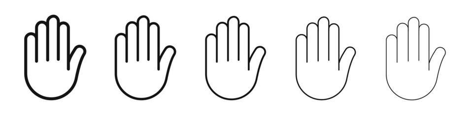 Hand icon black and white vector sign
