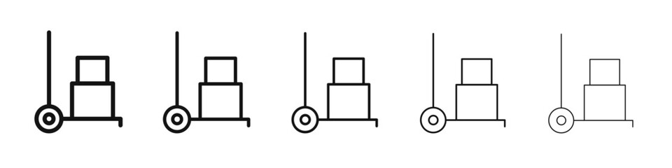 Hand truck icon black and white vector sign