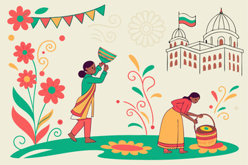 Cultural Canvas: Pohela Boishakh Vector Design
