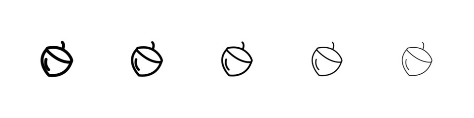 Hazelnut icon black and white vector sign