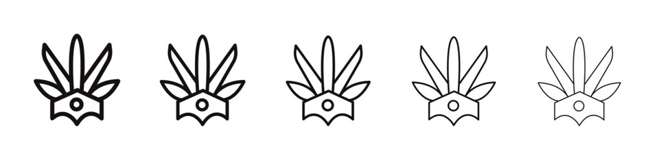 Headdress Brazil icon black and white vector sign
