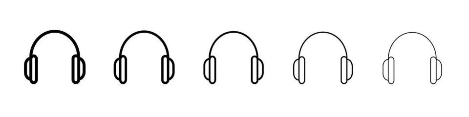Headphones icon black and white vector sign