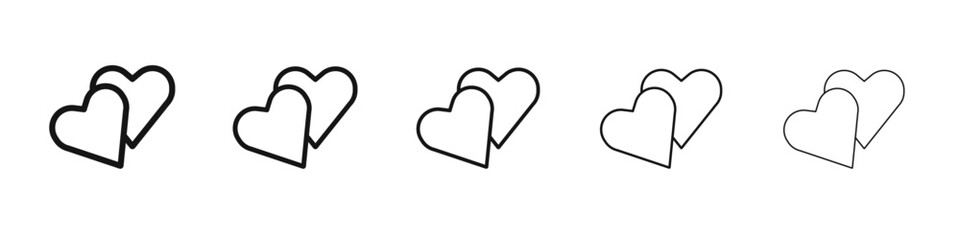 Heart icon black and white vector sign