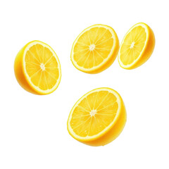 Vibrant Yellow Lemon Slices Floating Against a Black Background Create Visual Harmony