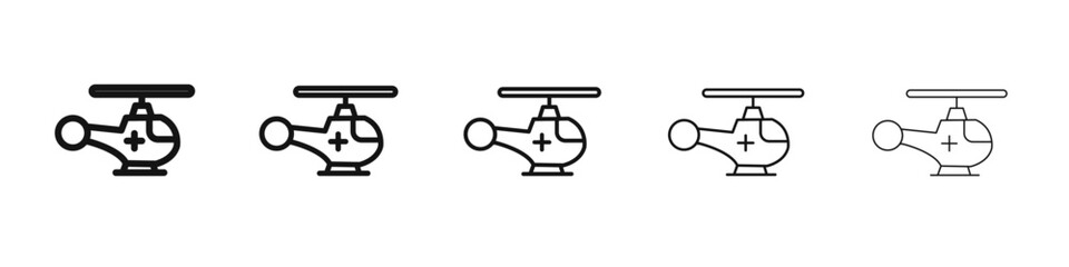 Helicopter icon black and white vector sign