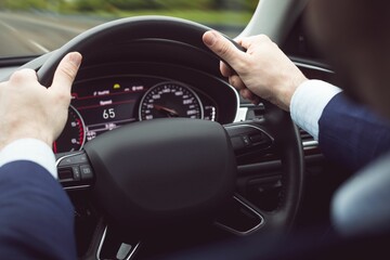 Close-up of steering wheel