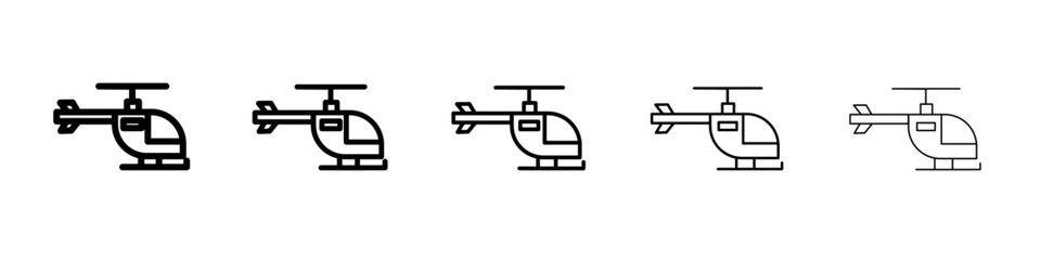 Helicopter icon black and white vector sign