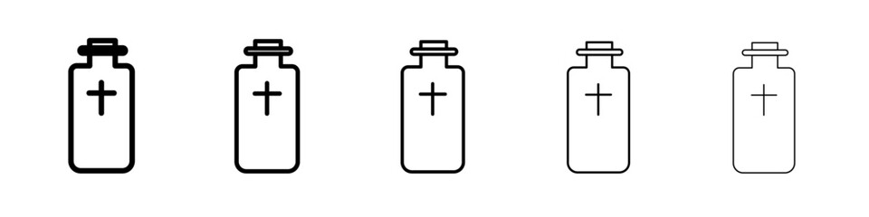 Obraz premium holy water bottle icon black and white vector sign