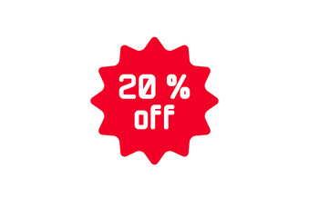 A red burst-shaped sticker displaying a 