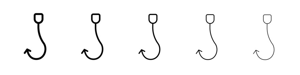 Hook icon black and white vector sign
