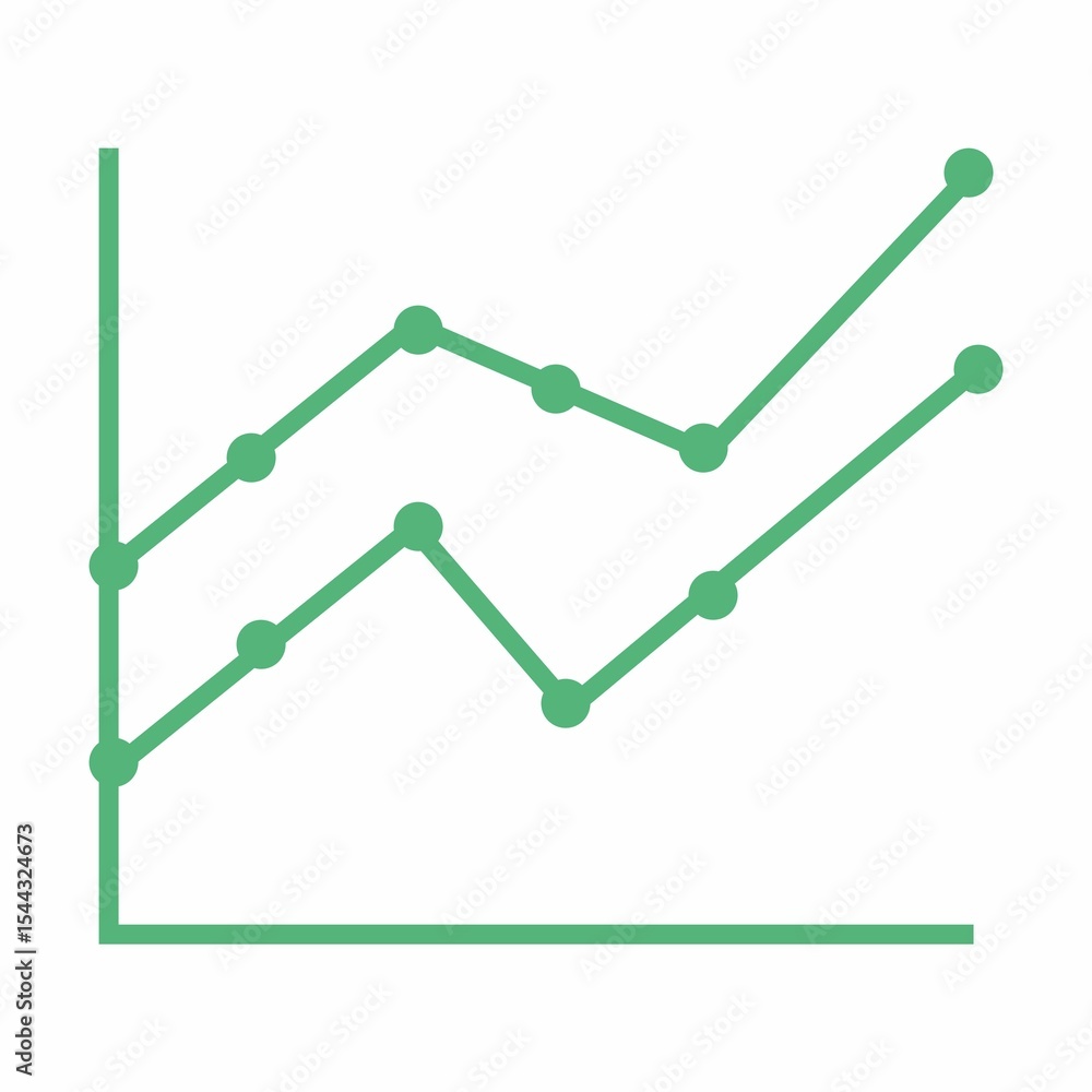 Poster composite image of green line graph