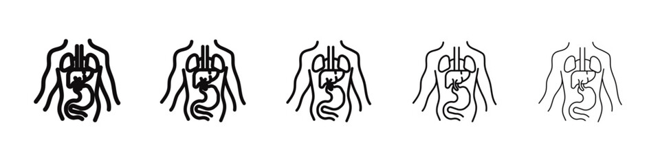 human body anatomy icon black and white vector sign
