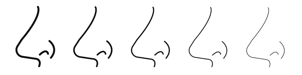 Human nose icon black and white vector sign