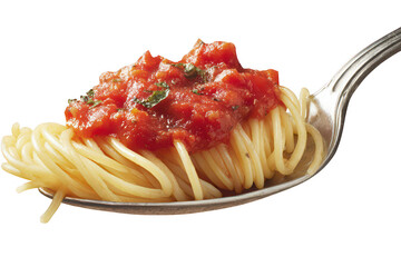 Spaghetti with Tomato Sauce on Spoon (1)