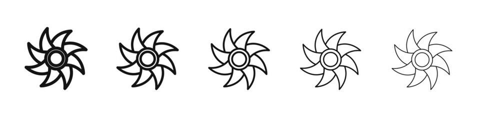 Hurricane icon black and white vector sign