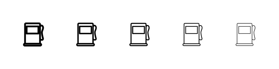 Hydrogen fuel pump icon black and white vector sign