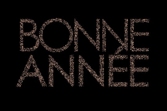 Glittering bonne annee on black background