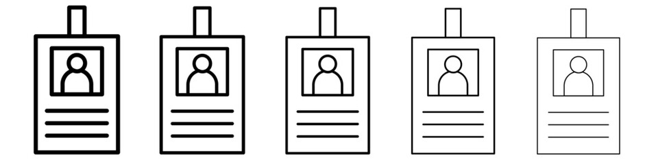 ID badge icon black and white vector sign