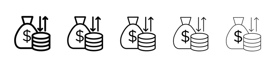 Income icon black and white vector sign