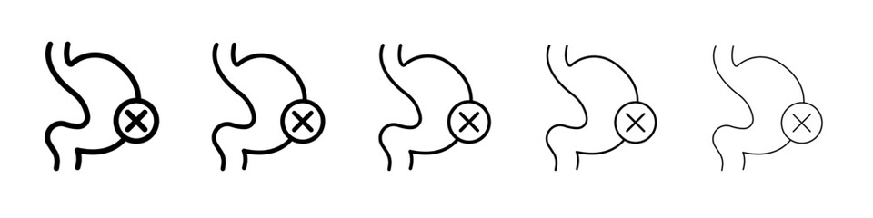 Indigestion icon black and white vector sign