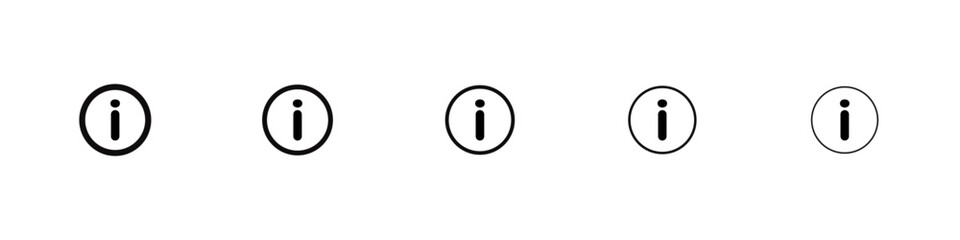 Information icon black and white vector sign