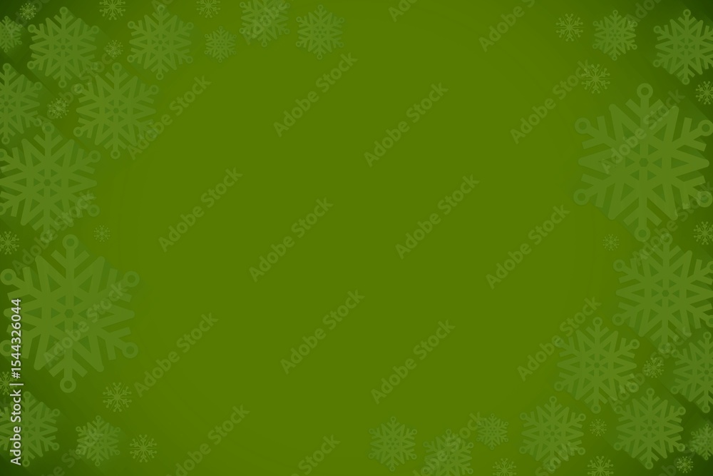 Poster green snowflake design frame pattern