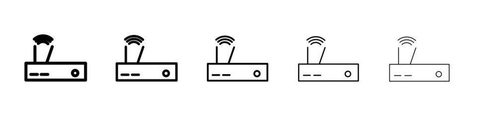 Obraz premium internet router icon black and white vector sign