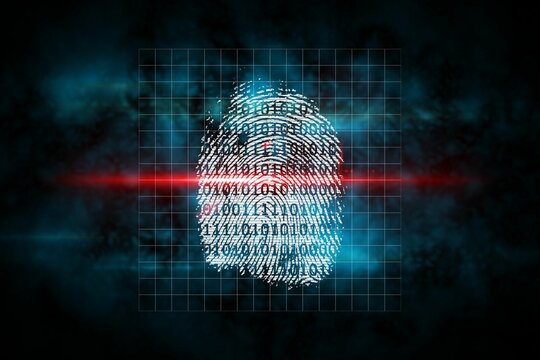 Naklejki Digital security finger scan