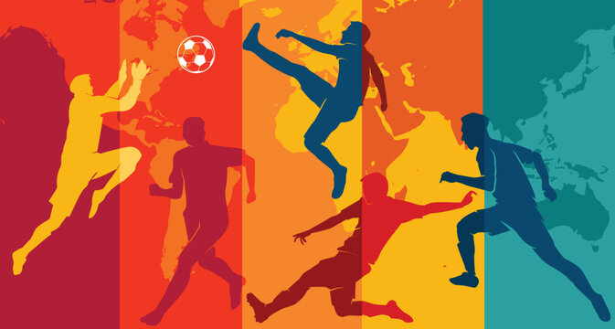 Great colorful editable world soccer or football vector background design for any media	