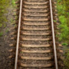 Close up view of railway track