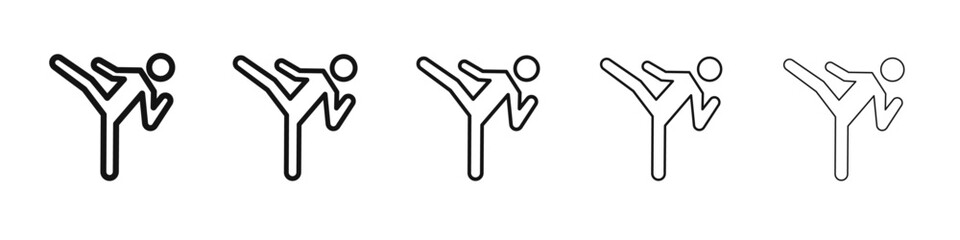 karate icon black and white vector sign