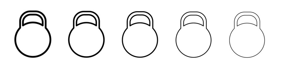 Kettlebell icon black and white vector sign