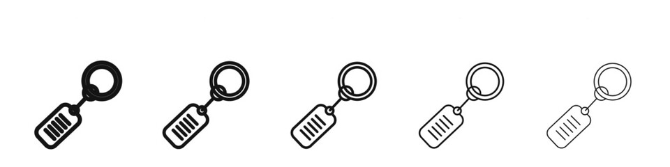 Key Chain Icon black and white vector sign